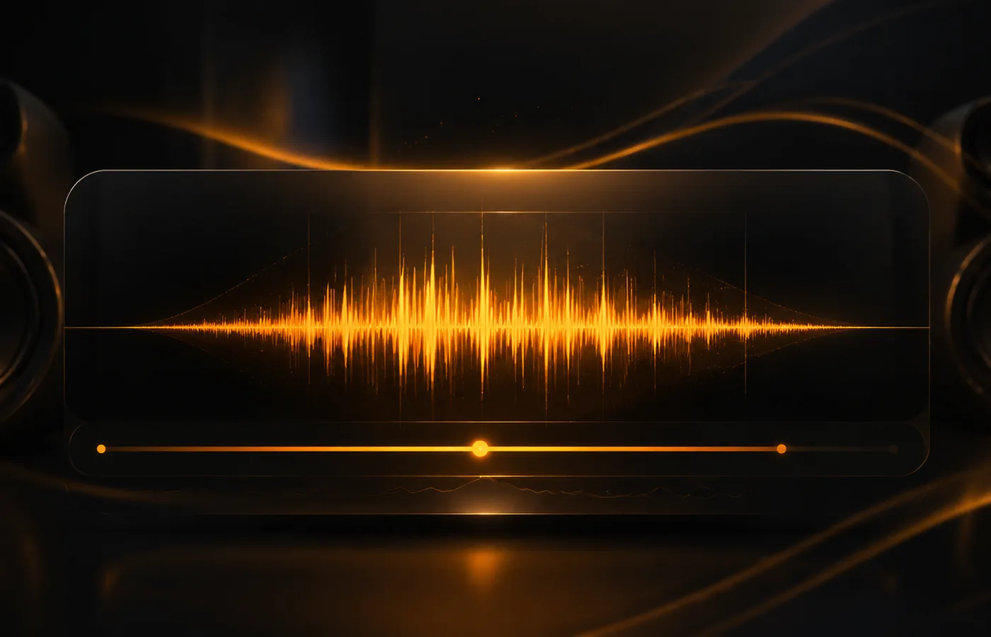 Audio waveform fading smoothly at the beginning and ending