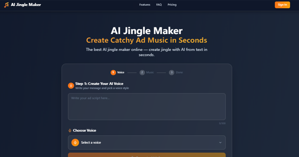 AI Jingle Maker Screenshot